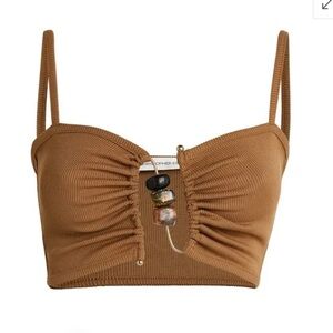 CHRISTOPHER ESBER Ruched Abacus Crop Top